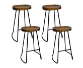 Set of 4 Vintage Tractor Bar Stools Retro Bar Stool Industrial Chairs Black 75cm